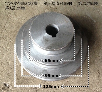 宝塔皮带轮塔轮塔形皮带轮槽轮A型3槽加厚铸铁可定做前进机械