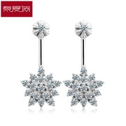 New year-hanging snowflake earrings 925 Silver female temperament after simple Korea ear sweet ear clip jewelry hypoallergenic