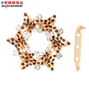 Post the smile of genuine new wind turned brooch Korean scarf buckle rhinestones pin brooch pins