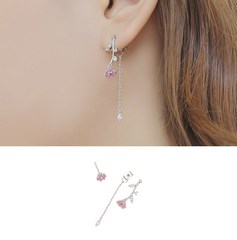 韩国进口正品耳饰女饰品花朵锆石简约耳环耳钉耳坠