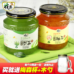 花圣蜂蜜柚子茶480g 芦荟茶480g 韩国风味蜜炼果味茶冲饮品送杯勺