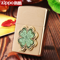 zippo打火机zippo正版 美国原装限量 纯铜四叶草28806 正品防风