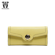 Wan Lima fall/winter new leather hand bags palm-prints women's wallet large zip around wallet purse