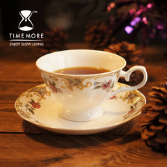 泰摩TIMEMORE经典英式陶瓷咖啡杯 简约欧式宫廷田园骨瓷杯子套装