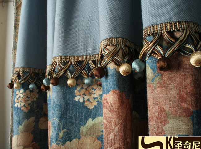 Night in Shanghai Enchanting Black Rose Master Bedroom Room curtain blue European style classic flowers and plantsin the Home Fabric , Curtains and curtain accessories , Custom curtains category - from Buy2taobao.com to provide professional Taobao agent buy service
