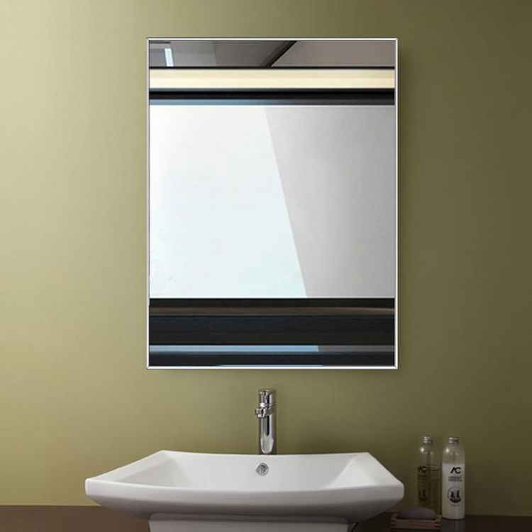 现代新款豪艺铝合金浴室镜洗手间防潮银镜卫生间壁挂梳妆方形镜子