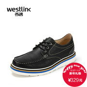 Westlink/West fall 2015 new trends everyday casual leather round tie end of color men's shoes