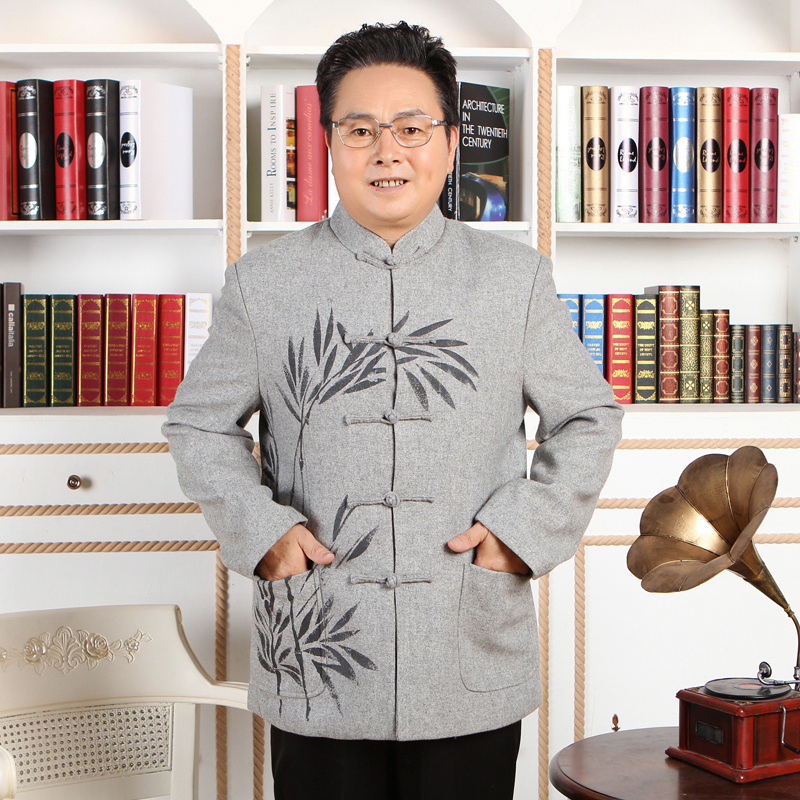 new pattern Chinese style Nation men's wear Spring and autumn season man high-grade wool Tang costume Traditional culture Upasaka Fur Hanfuin the Men's clothing, National costume category - from Buy2taobao.com to provide professional Taobao agent buy service