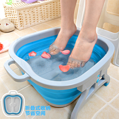 咔托米 加厚耐高温养生足疗按摩足浴盆可折叠塑料洗脚盆颜色随机