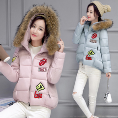 2016新款羽绒棉服女短款韩版修身显瘦大毛领韩国宽松学生冬季外套