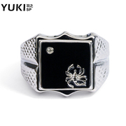 YUKI men''s fashion jewelry rings Korean fashion original design black finger rings 18KGP Scorpion ring