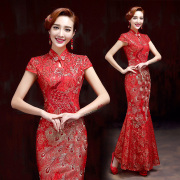 Chinese qipao the bride toast clothing fashion wedding gowns 2015 new vintage modified cheongsam dress spring/summer