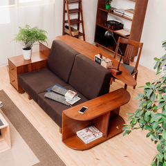日用之道 实木布艺沙发多功能沙发创意沙发纯实木沙发创意家居