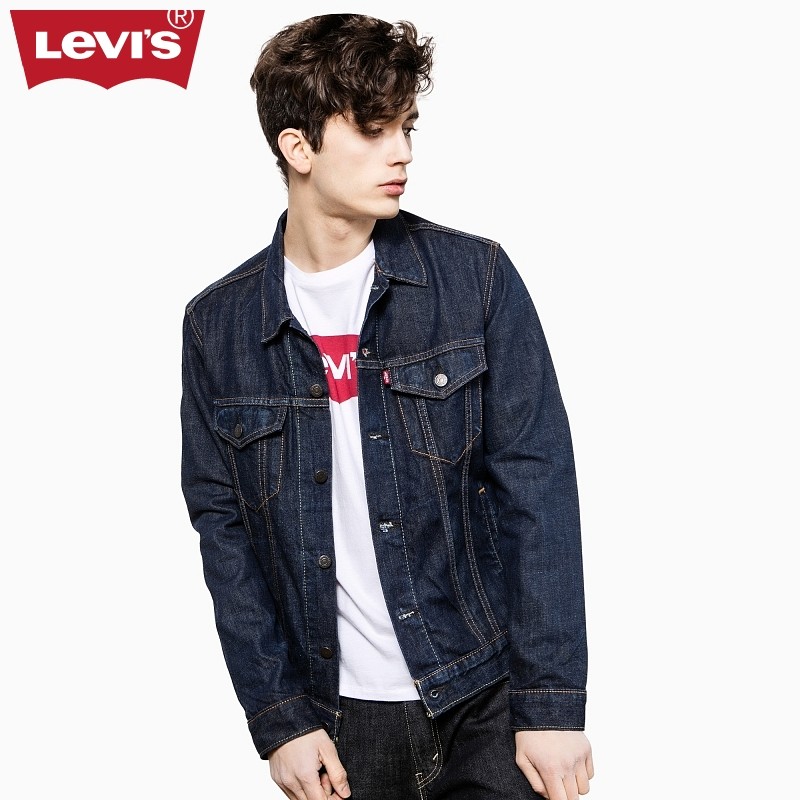 levis李维斯男士纯棉翻领水洗牛仔机车夹克外套72334-0147