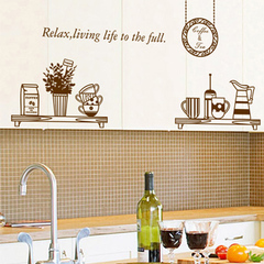 厨房墙贴纸餐厅餐具厨房贴橱柜贴时尚创意贴环保可移除6036