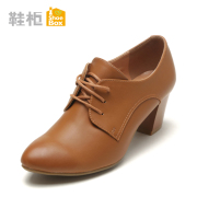 Shoebox simple pointed shoe fall 2015 New England casual shoes deep rough with high heel shoes