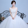 婚纱礼服2017新款夏季新娘婚礼韩式双肩婚纱显瘦结婚女士绑带齐地 婚纱礼服2017新款夏季新娘婚礼韩式双肩婚纱显瘦结婚女士绑带齐地