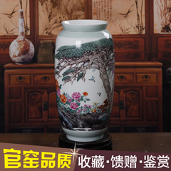 瓷博 景德镇陶瓷花瓶摆件工艺品 春光无限瓷器家居客厅艺术大瓷瓶