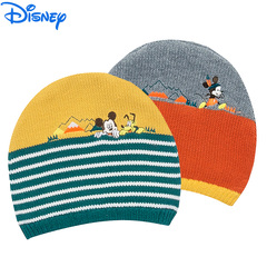 迪士尼宝宝帽子婴儿翻边毛线帽1-3岁儿童加厚帽子男女童帽春季