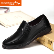 Red Dragonfly leather men's shoe 2015 spring genuine new business casual foot wear large size men's shoes