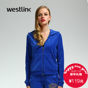 Westlink/West New Europe casual hooded dresses back 2015 winter print velvet coat