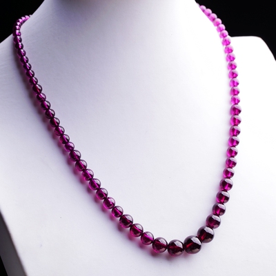 天然极品石榴石紫牙乌塔链 促进血液循环 增进活力 收藏款