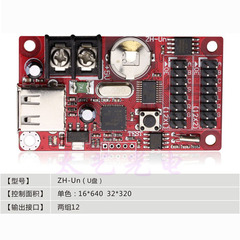 车载led显示屏 中航控制卡 U盘控制卡ZH-Un LED显示屏单元板电源