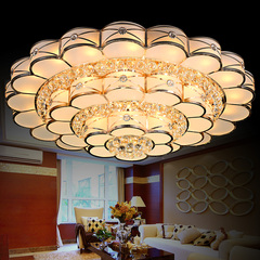 多层大气传统 金色客厅灯 圆形水晶灯 卧室灯具led吸顶灯饰灯具