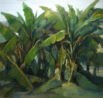 黄河《芭蕉》布面油画