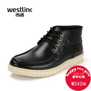 Westlink/West New 2015 winter leisure soft leather strap ankle boots real leather men boots