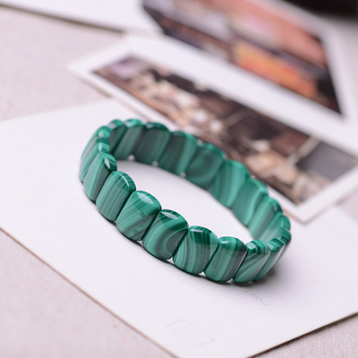 极品天然孔雀石手排 无瑕疵