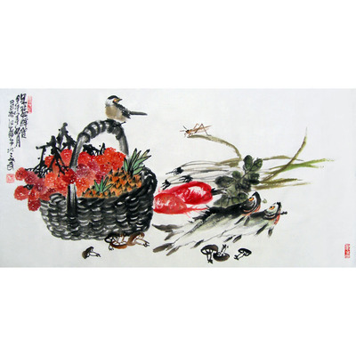 花鸟名家 张要武《丰衣足食》水墨 杭州江南书画院画家安徽省美协