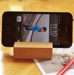 zakka创意实木榉木质手机底座手机展示架托架收纳架礼品工艺品