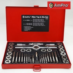 美国禾大力Ampro 39件套丝锥板牙综合组套 五金工具 组合套装工具