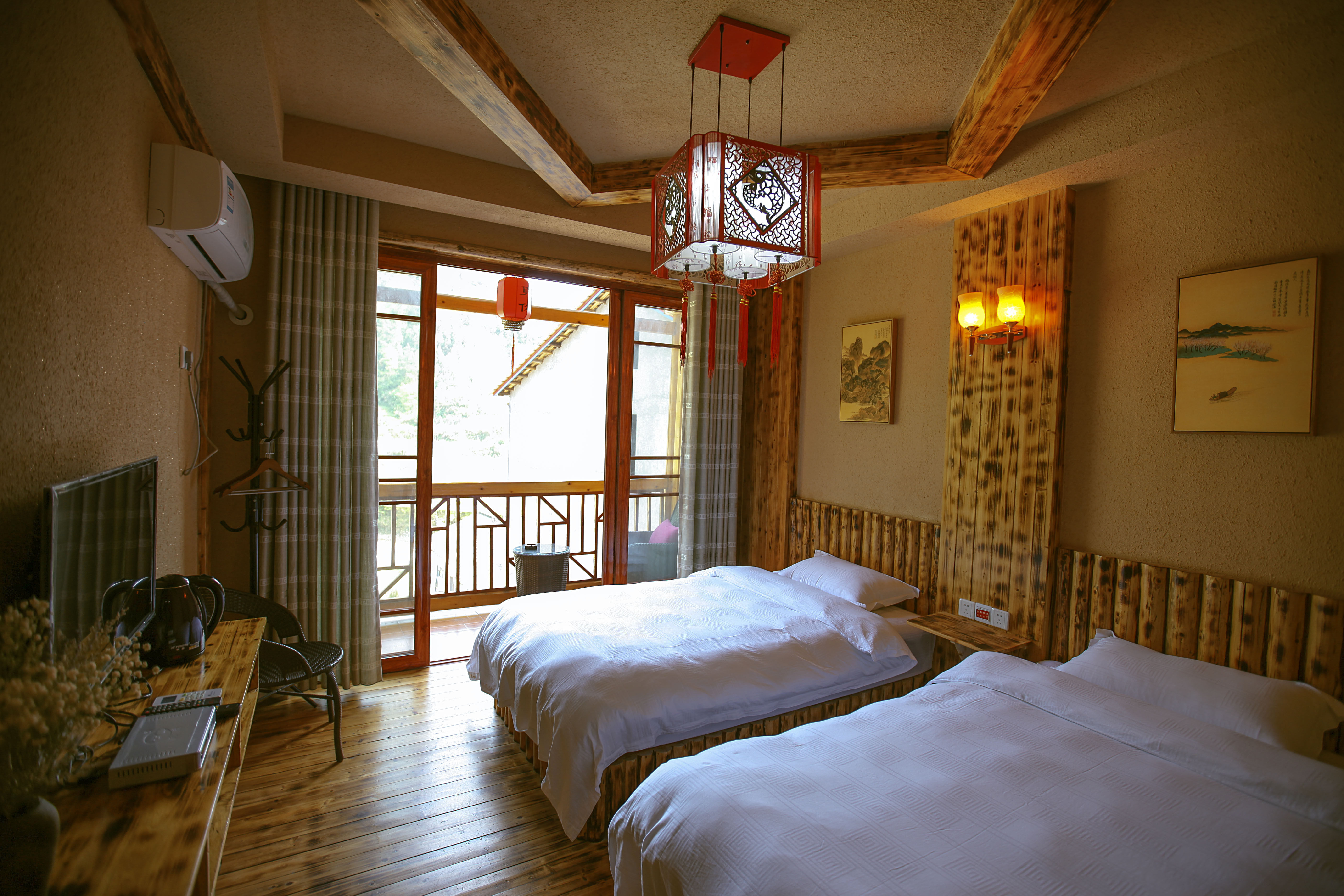 张家界山品宿国家森林公园木屋山景双床房酒店客栈日历