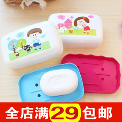 欧式洗脸洗澡方形圆形肥皂盒创意时尚可爱沥水香皂盒B7-31