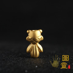 黄金隔珠纯金配珠999足金3D硬金小金鱼 年年有余佛珠手串手链配件