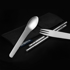 新锐勺叉筷三件套金属折叠筷子便携 环保红木筷子不锈钢旅游筷