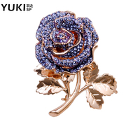 YUKI brooch women Korea high-grade versatile sweater pins male chest flower Crystal roses send Valentine gifts