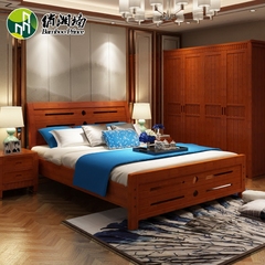 俏湘楠 全实木床实木双人床1.8米 中式实木床家具竹木床卧室家具