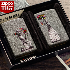 美国原装正品ZIPPO 情侣对机骷髅之恋28987 恋爱礼物 限量正版