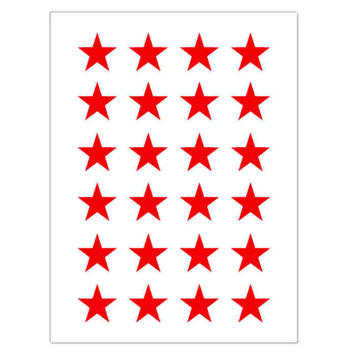 幼儿园星星粘纸 红色五角星不干胶贴纸 12张/包 活动道具星星贴纸爱心