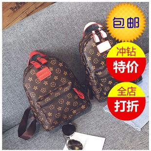 lv marco老花 2020新款老花女士雙肩背包時尚簡約學生學院風書包 lva貨