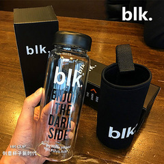 blk透明玻璃随手杯时尚创意水瓶mybottle茶水杯子带杯套玻璃杯