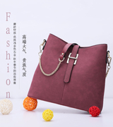 ZYA bag women simple retro chain Crossbody handbag suede bucket bag for 2015 in autumn and winter