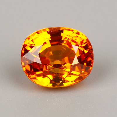 4.55克拉 顶级天然橙色蓝宝石裸石 火彩超闪