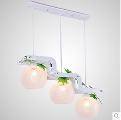 田园木质餐厅吊灯创意个性LED饭厅灯具 现代简约客厅卧室餐吊灯
