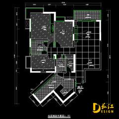 室内装修设计平面图CAD代画做地面铺装布置图施工图水电图给排水