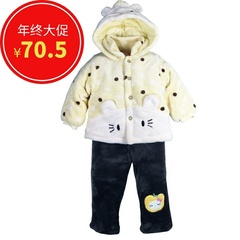 婴梦儿加厚棉服外套婴幼儿棉衣棉袄幼儿童夹棉外出套装冬季宝宝服