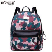 2015 winter season new female package School of Japanese and Korean edition Camo backpack style Pu leather handbag